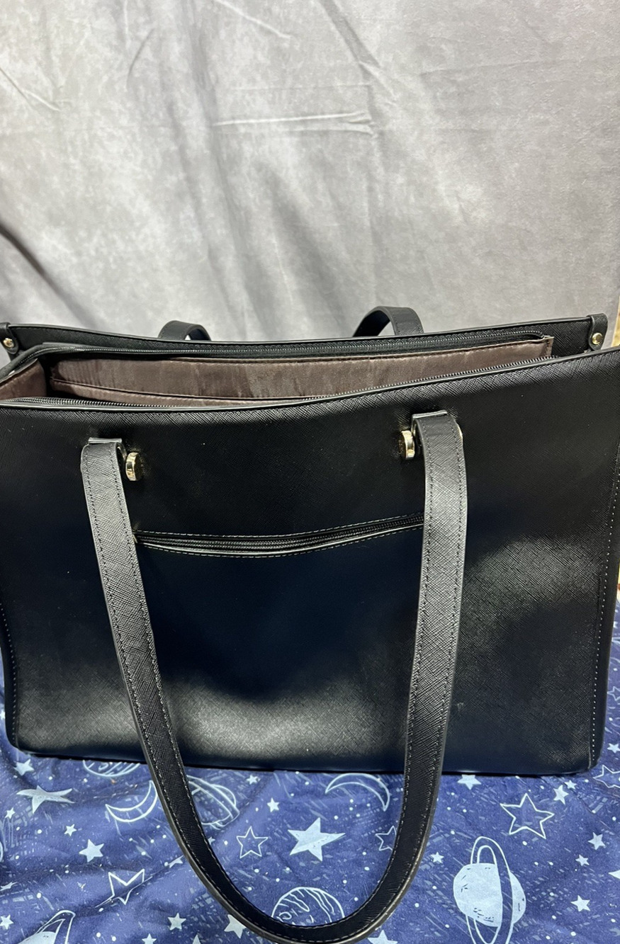 LOVEVOOK Laptop Tote Bag for Women 15.6 Inch Waterproof PU Leather Computer Bag